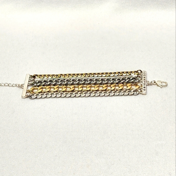 Jenny Bird Silver and Gold Chain Wide Bracelet - Picture 2 of 14